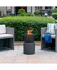 Danya B 22 inch Wood Burning Faux Stone Fire Column