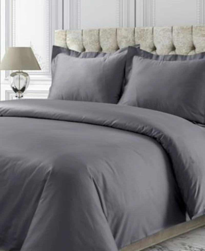 Tribeca Living 750 Thread Count Sateen Oversized Solid Duvet Cover Sets