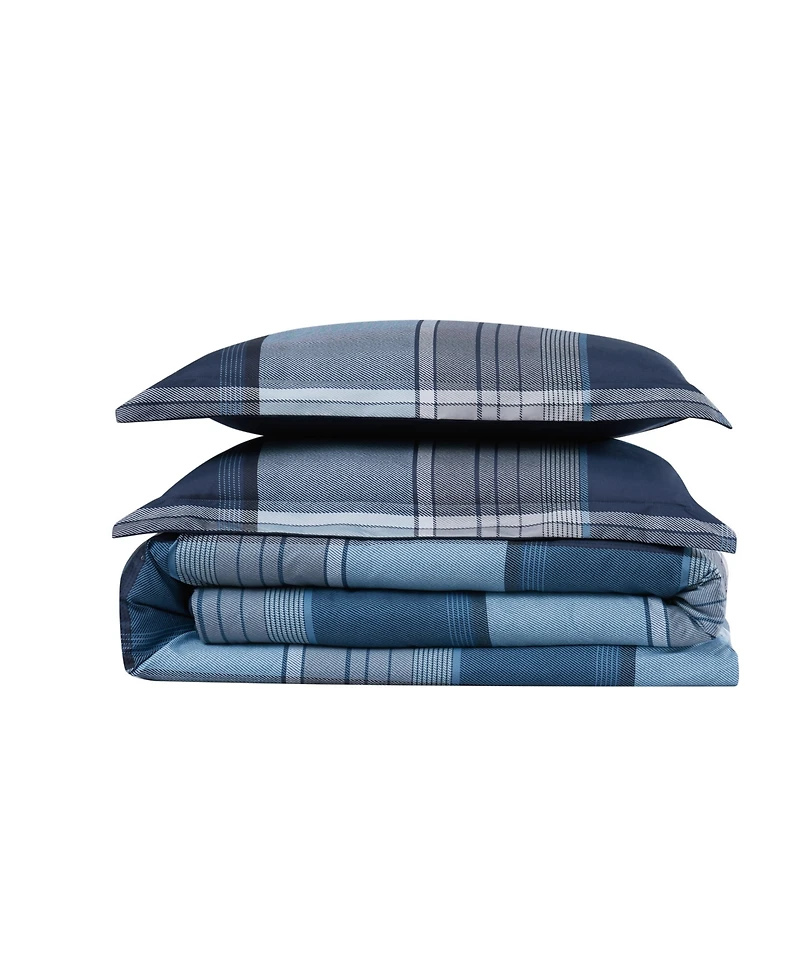 Truly Soft Trey Plaid 3-Pc. Duvet Cover Set, King