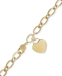 Diamond Heart Charm Bracelet (1/10 ct. t.w.) Sterling Silver or 14k Gold-Plated