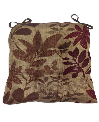 Arlee Home Fashions Leaf Chenille Memory Foam 2-Pack Chair Pads