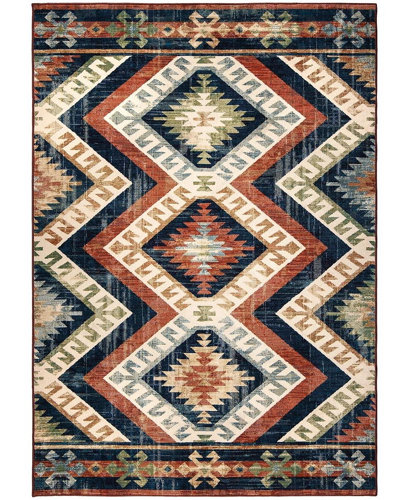 Closeout! Orian Alexandria Kilim Diamonds Faded Red 5'1" x 7'6" Area Rug