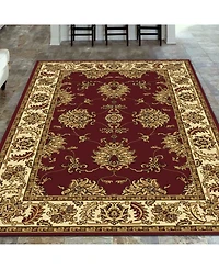 Closeout! Km Home 1330/1231/Burgundy Navelli Red 5'5" x 8'3" Area Rug