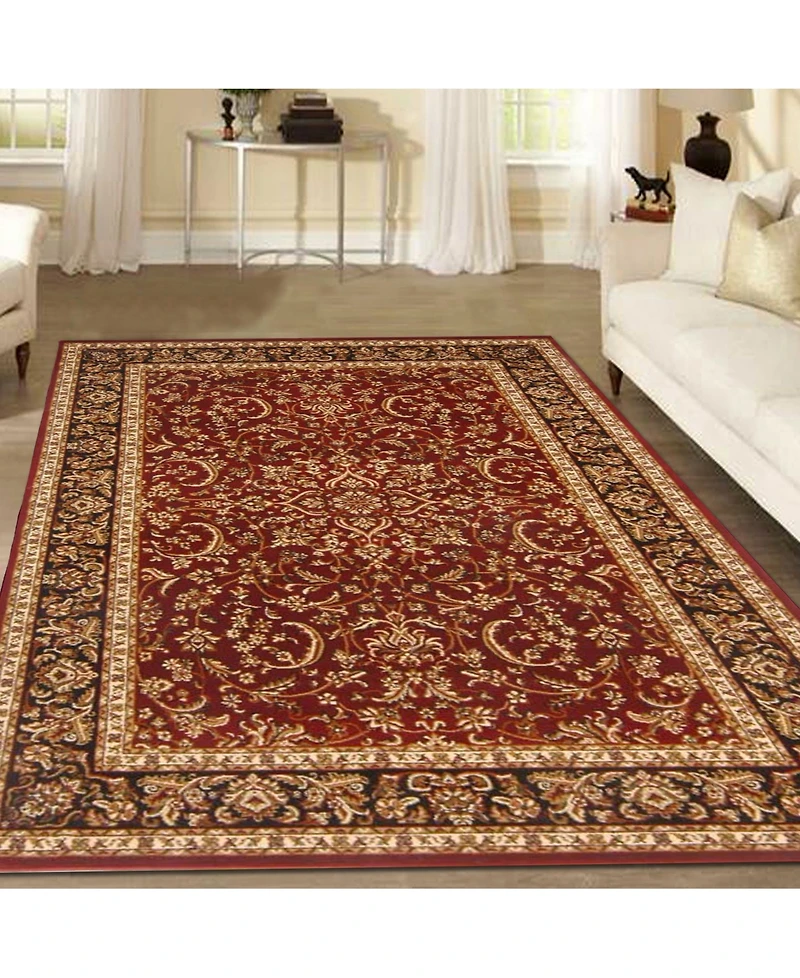 Closeout! Km Home 1318/1534/Burgundy Navelli Red 7'9" x 9'6" Area Rug