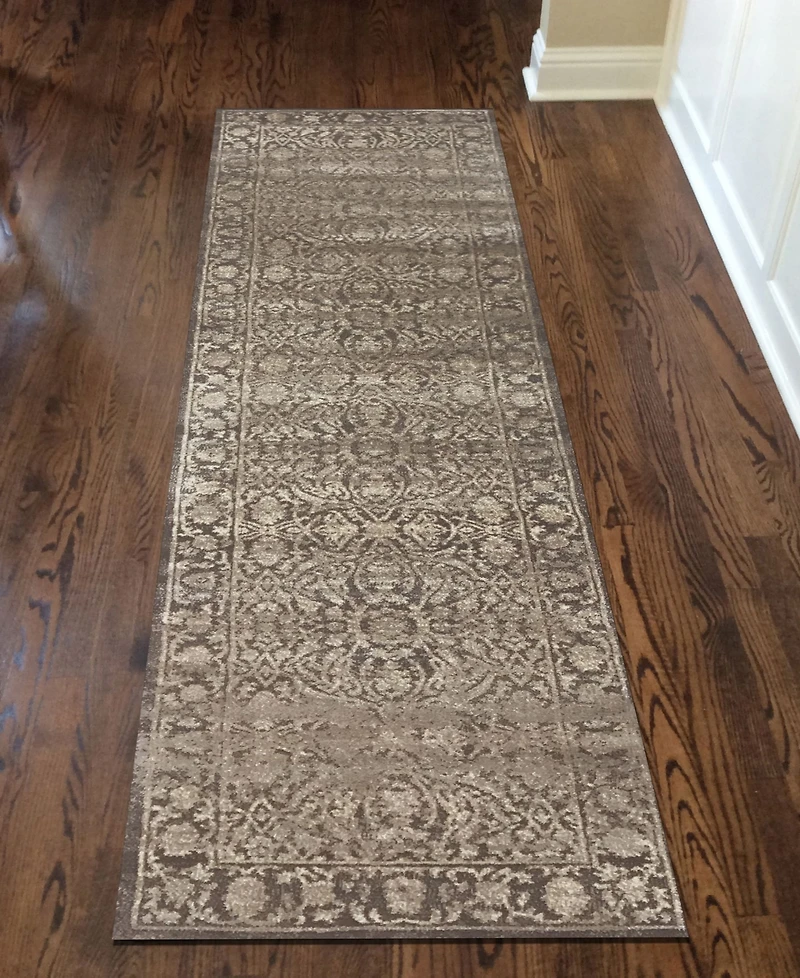 Closeout! Km Home 3564/0043/Lightbrown Cantu Brown 2'2" x 7'7" Runner Rug