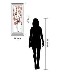 Classy Art Inky Blossoms I by Deborah Velasquez Mirror Framed Print Wall Art - 18" x 42"