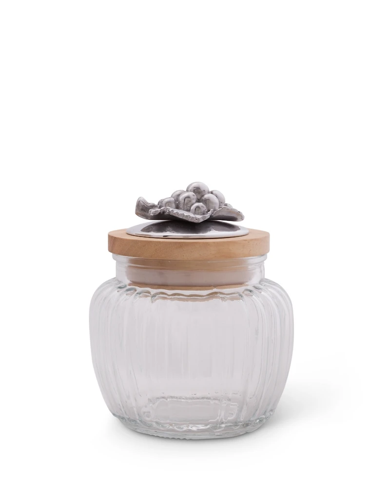 Arthur Court Canister Glass for Kitchen with Rubber Airtight Seal for Food Storage Grape Knob