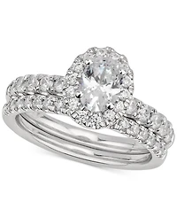 Gia Certified Oval Diamond Bridal Set (1-1/2 ct. t.w.) in 14k White Gold