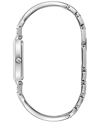 Bulova Women's Diamond-Accent Stainless Steel Bangle Bracelet Watch 18x33mm