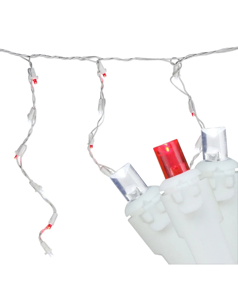 Northlight Set of 100 and Pure White Led Wide Angle Icicle Christmas Lights
