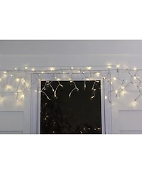Northlight Set of 100 Warm White Led Wide Angle Icicle Christmas Lights - White Wire