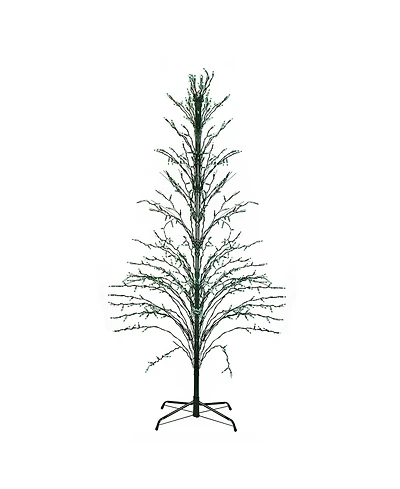 Northlight 4' Green Lighted Christmas Cascade Twig Tree Outdoor Decoration - Green Lights