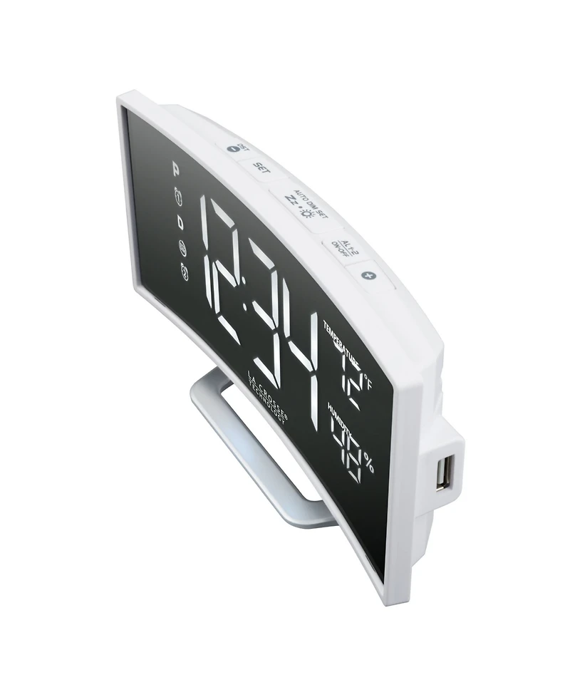 La Crosse Technology 602-249 Curved Mirror Led Alarm Clock