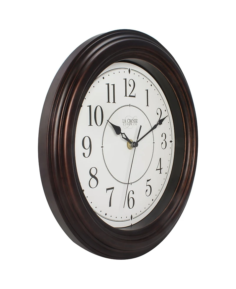 La Crosse Clock 404-2630W 12" Evelyn Quartz Wall Clock with Silent Movement