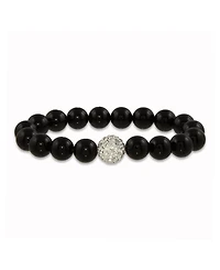 Macy's Black Imitation Pearl with a Crystal Stretchy Bracelet