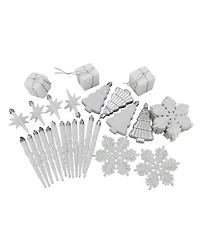 Northlight 125ct Winter White and Silver Splendor Shatterproof 4-Finish Christmas Ornaments