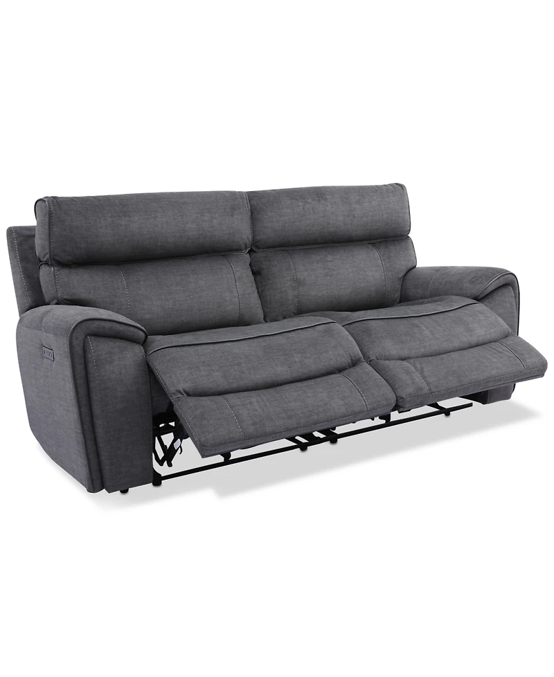 Closeout! Hutchenson 2-Pc. Fabric Sectional with 2 Power Headrests