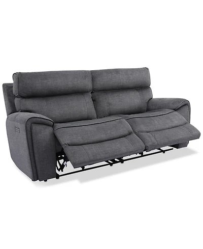 Closeout! Hutchenson 2-Pc. Fabric Sectional with 2 Power Headrests