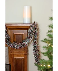 Northlight 50' Shiny Red Green and Silver Christmas Tinsel Garland - Unlit