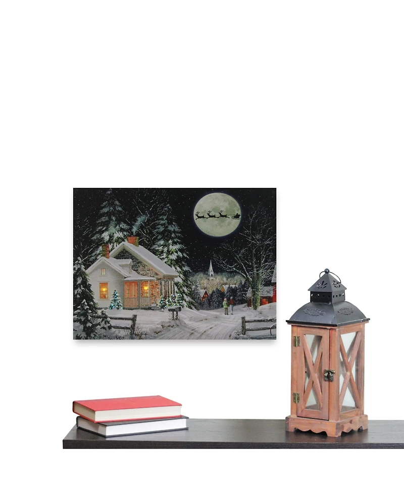 Northlight Led Fibre Optic Lighted Santa Claus Coming To Town Christmas Wall Art