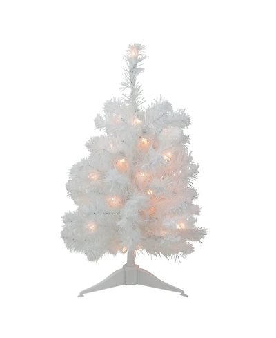 Northlight 18" Pre-Lit Snow White Artificial Christmas Tree