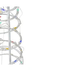 Northlight Set of 2 Multi-Color Led Lighted Spiral Cone Tree Outdoor Christmas Decorations 3' 4'