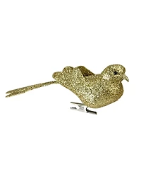Northlight 6" Bright Gold Clip-On Glittered Bird Christmas Ornament Decoration