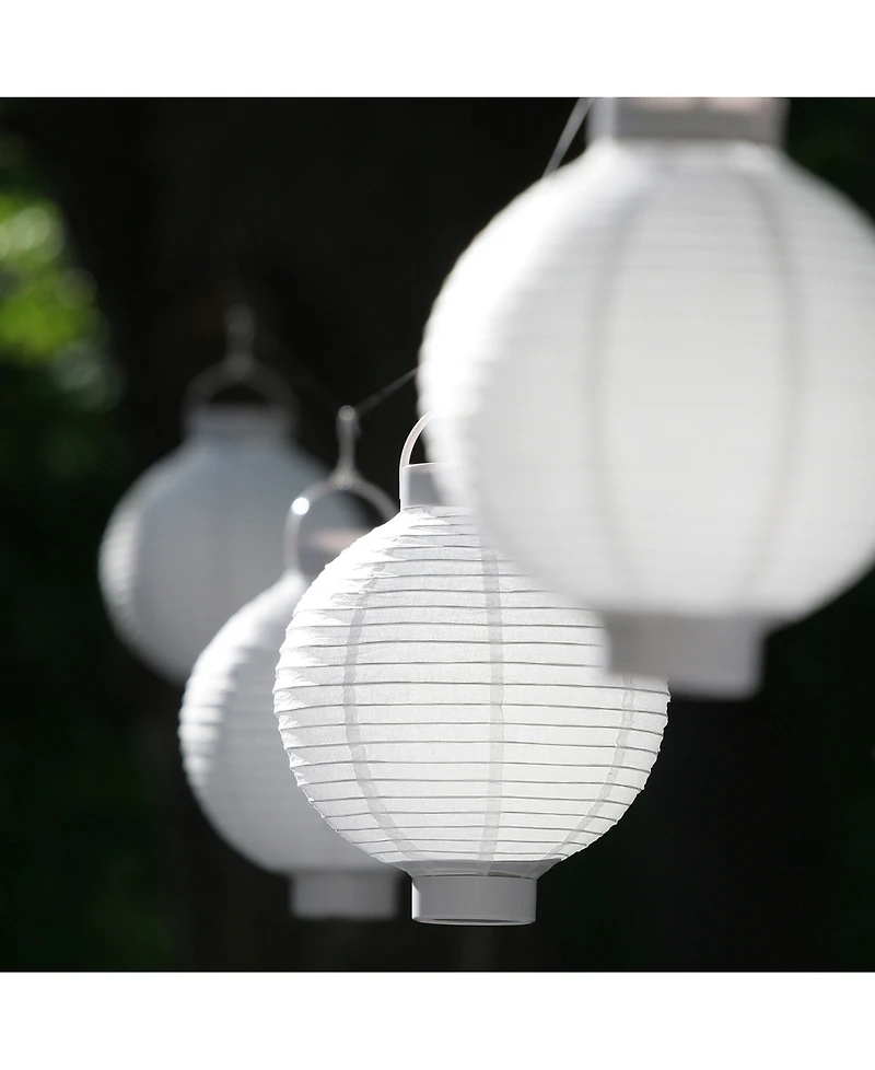 Lumabase Solar Powered Nylon Lanterns, Set of 3