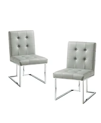Inspired Home Vanderbilt Upholstered Dining Chair with Metal Frame Set of 2