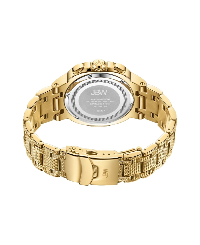 Jbw Men's Diamond (1/5 ct. t.w.) Watch in 18k Gold-plated Stainless-steel Watch 48mm