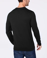Club Room Men's Solid Crew Neck Merino Wool Blend Sweater, Created for Macy's
