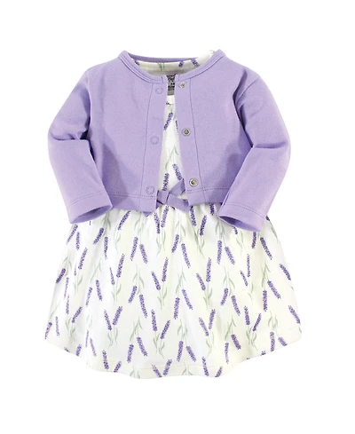 Touched by Nature Baby Girls Organic Cotton Dress and Cardigan 2pc Set