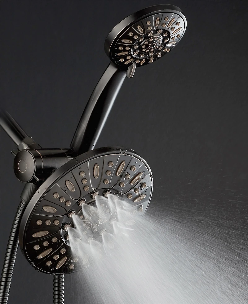 AquaDance High-Pressure 48-Setting Dual Shower Head Combo with Extra-long 6 Foot Hose