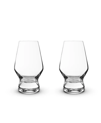 Viski Footed Crystal Scotch Glasses, Set of 2, 8 Oz