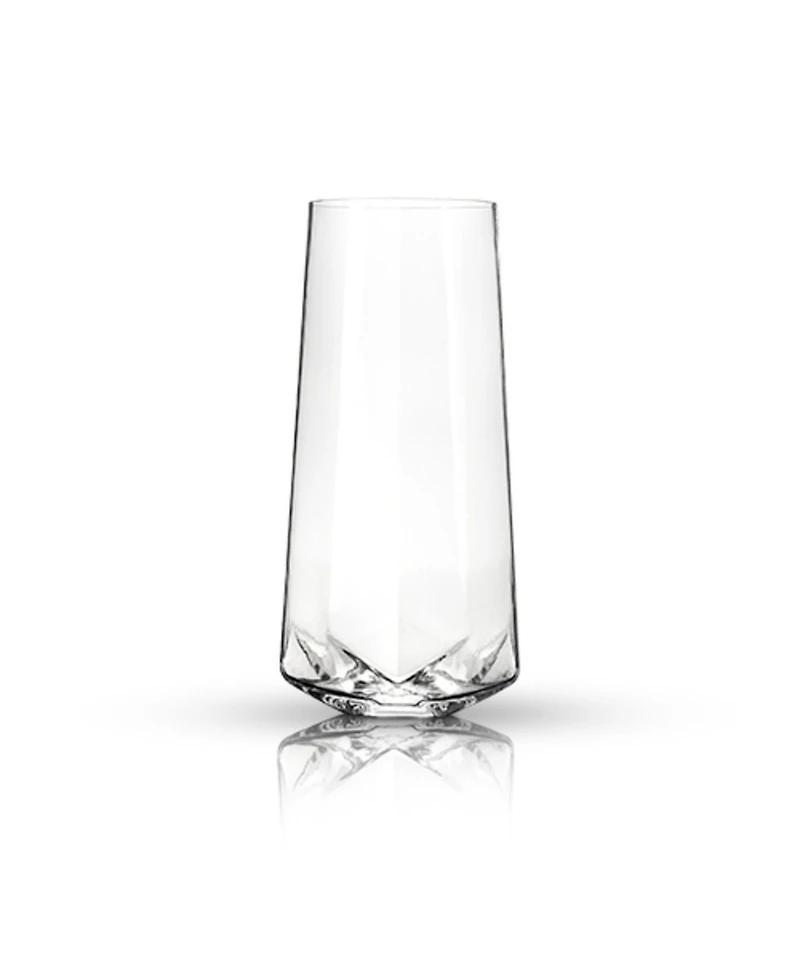 Viski Raye Faceted Crystal Champagne Flutes, Set of 2, 10 Oz