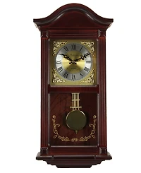Bedford Clock Collection 22" Wall Clock with Pendulum and Chimes