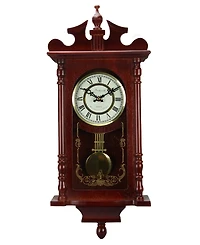 Bedford Clock Collection 25" Wall Clock with Pendulum and Chime