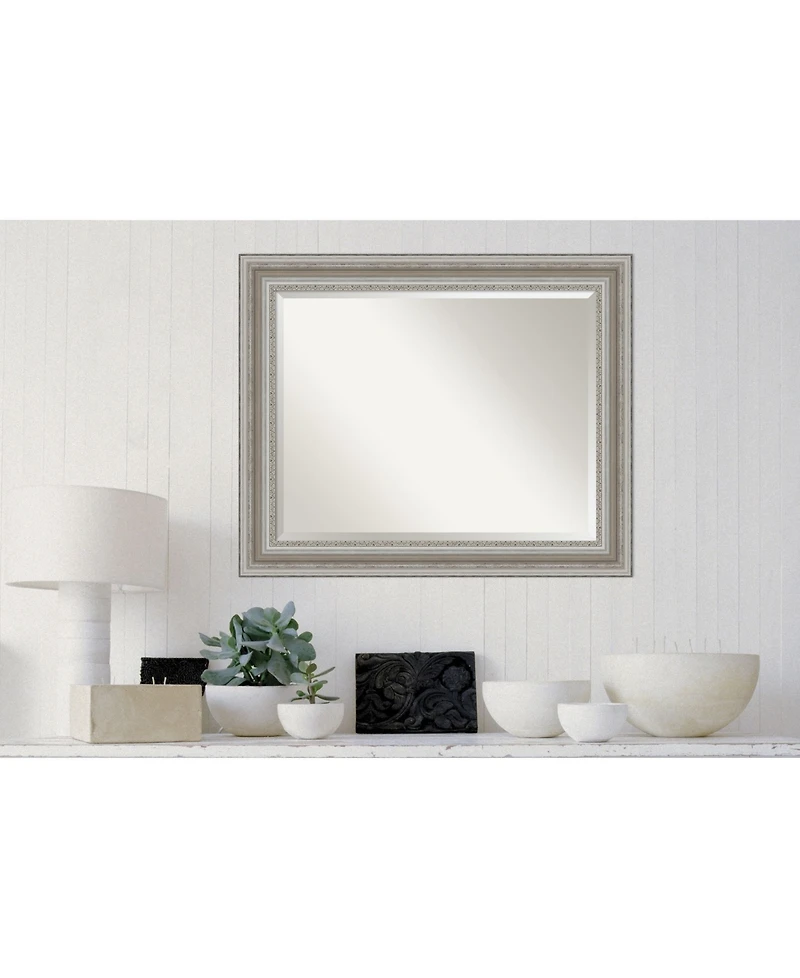 Amanti Art Parlor Silver-tone Framed Bathroom Vanity Wall Mirror
