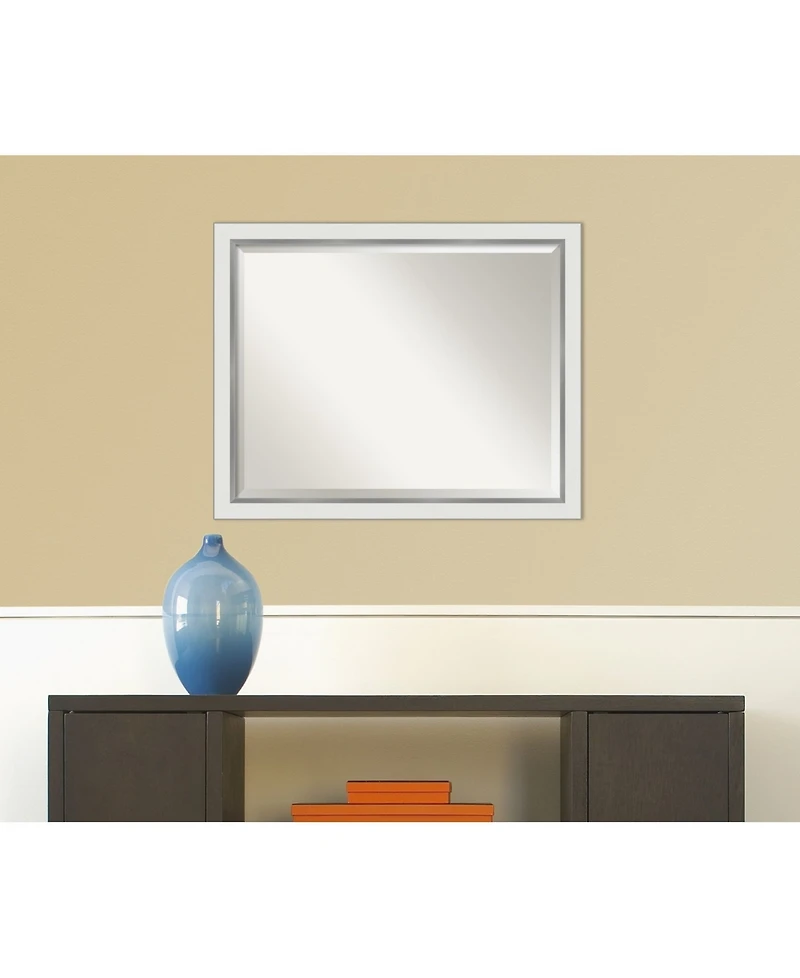 Amanti Art Eva Silver-tone Framed Bathroom Vanity Wall Mirror, 31.12" x 25.12"