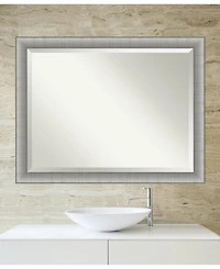 Amanti Art Elegant Brushed Framed Bathroom Vanity Wall Mirror