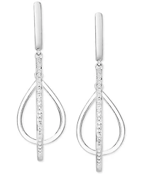 Diamond Interlocking Drop Earrings (1/10 ct. t.w.) in Sterling Silver