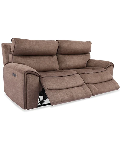 Closeout! Hutchenson 2-Pc. Fabric Sectional with 2 Power Headrests