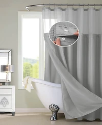 Spa 251 Waffle Complete Shower Curtain With Detachable Liner, 70" x 72"