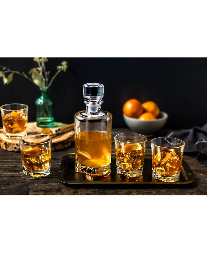 JoyJolt Carina Whiskey Decanter Set of 5