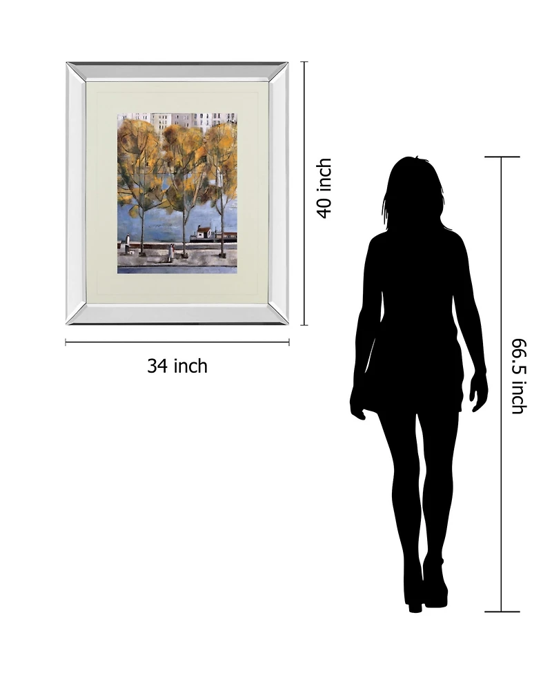 Classy Art Autumn in Paris by Didier Lourenco Mirror Framed Print Wall Art, 34" x 40"