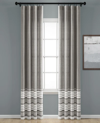 Lush Decor Nantucket Yarn Dyed Cotton Tassel Fringe Window Curtain Panels