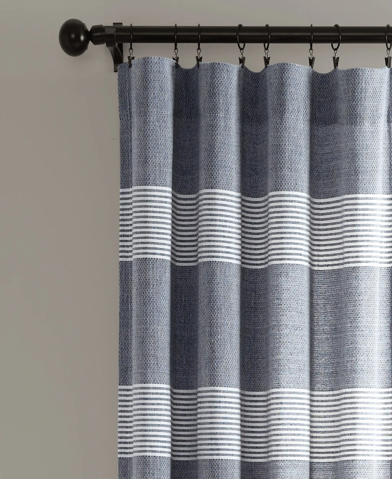 Lush Decor Tucker Stripe Yarn Dyed Cotton Knotted Tassel Window Curtain Panels