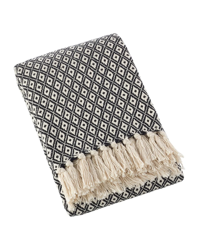 Saro Lifestyle Soft Diamond Weave Throw, 50" x 60"