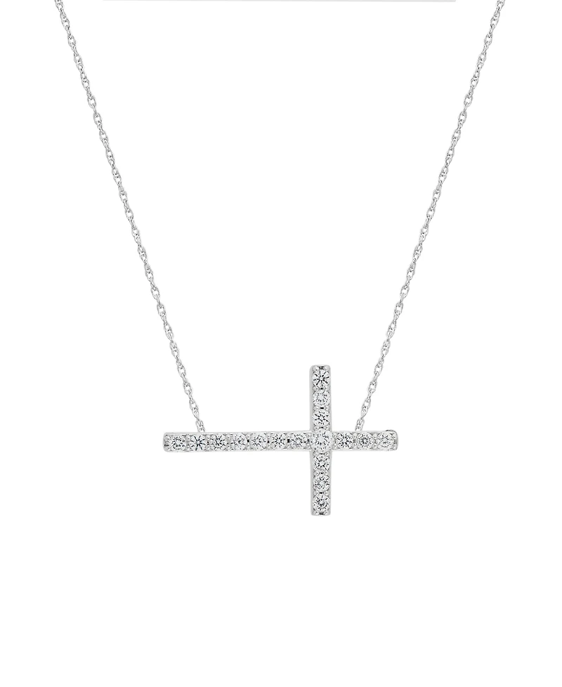 241 Wear It Both Ways Diamond Cross Pendant Necklace (1/2 ct. t.w.) in 14k White Gold