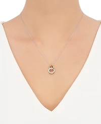 241 Wear It Both Ways Diamond Interlocking Circle Pendant Necklace (1/5 ct. t.w.) in 14k Two-Tone White and Yellow Gold